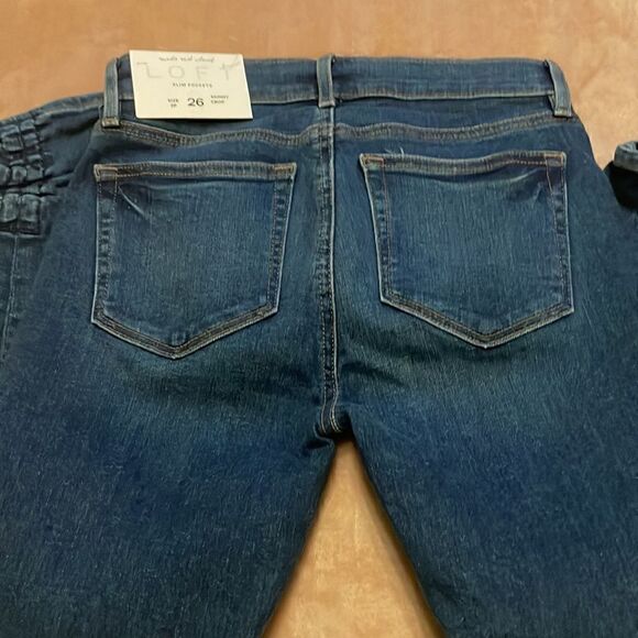 LOFT  NWT slim Pockets skinny crop jeans size 2P/ 26 - Picture 10 of 10